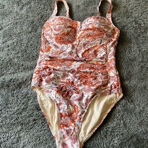 Paisley Print One Piece Swimsuit